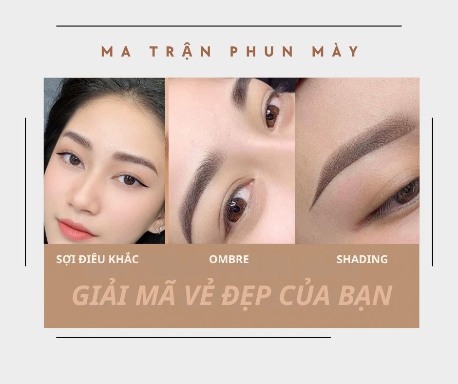 So Sánh Các Kỹ Thuật Phun Chân Mày Phổ Biến Tại Vian Beauty Tphcm